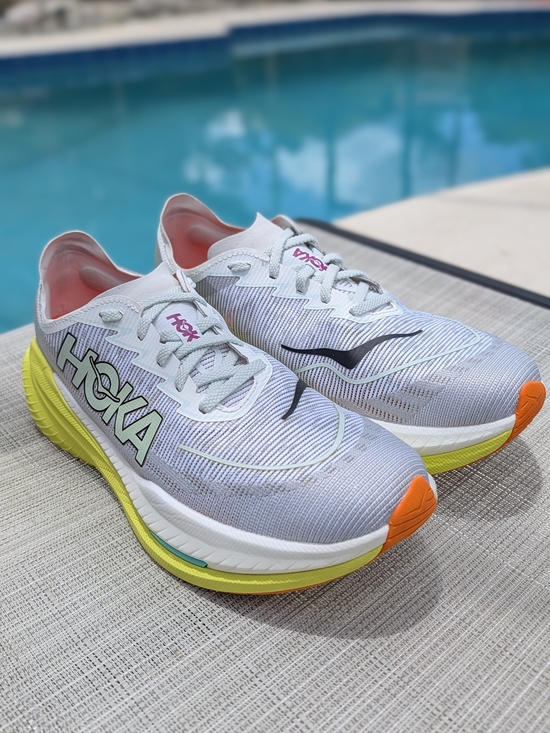 HOKA Mach X 2 Men\'s Size 11.5 D Running Shoes Frost Citrus Yellow Max Cushion main image 4